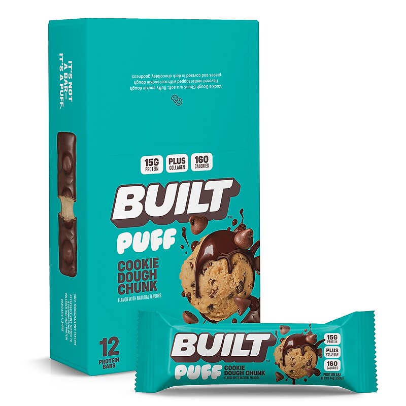Built Puff Cookie Dough Chunk Protein Bar, 1.55 oz., 12 Bars/Box (BUI30363) image 1