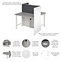 Bush Business Furniture Hustle 48"W 2 Person Back to Back Cubicle Panel Workstation, White/Platinum Gray (HUS020WHPG)~#|#~43352690-FBC4-4C0F-B0293A109F52A511_sc7