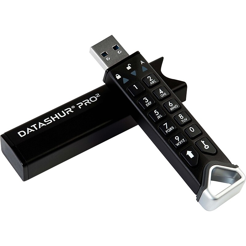 iStorage datAshur PRO2 64GB USB 3.2 Gen 1 Type-A Flash Drive, Black (IS-FL-DP2-256-64) image 1