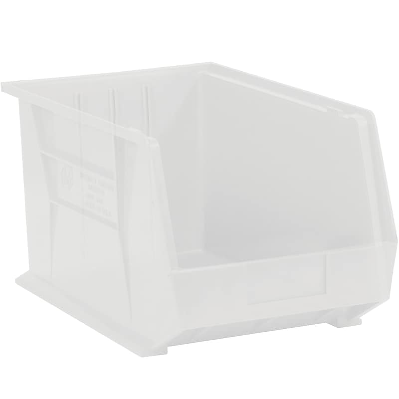 BOX 10 3/4" x 8 1/4" x 7" Plastic Stack and Hang Bin Box, Clear image 1