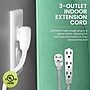 GoGreen Power 8' Extension Cord, 3-Outlet, 16 AWG, White (GG-19608)~#|#~433FD2F4-F263-434F-A35681060D8BC562_sc7