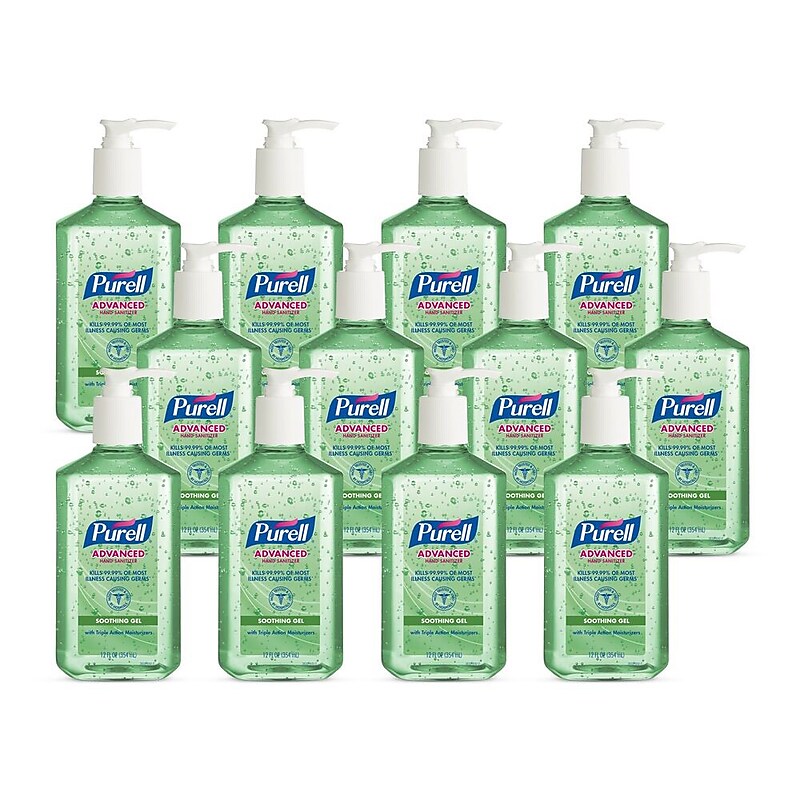 PURELL Advanced 70% Alcohol Gel Hand Sanitizer, Fresh Scent, 12 oz., 12/Carton (3639-12CT) image 1