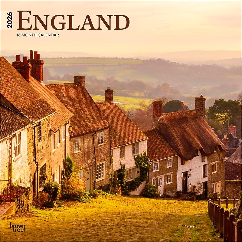 2026 BrownTrout England 12" x 12" Monthly Wall Calendar (9798330703203) image 1