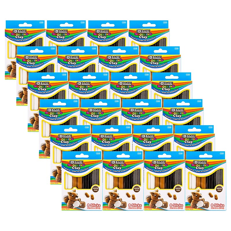 Bazic Modeling Clay Sticks, Assorted Colors, 24/Bundle (BAZ3348-24) image 1