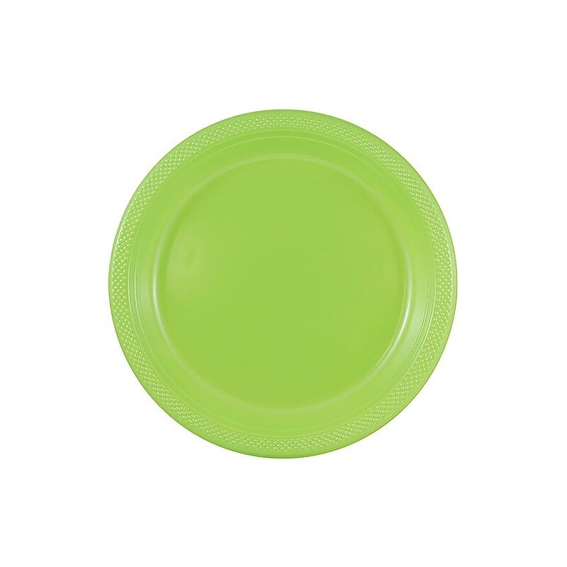 JAM PAPER 7" Plastic Plates, Lime Green, 80 Plates/Pack (7255320684g) image 1