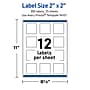 Avery Waterproof Square Laser Multipurpose Labels, 2" x 2", White, 300/Pack (19479399485)~#|#~4352C676-7778-4468-AE37136B1E1C3935_sc7
