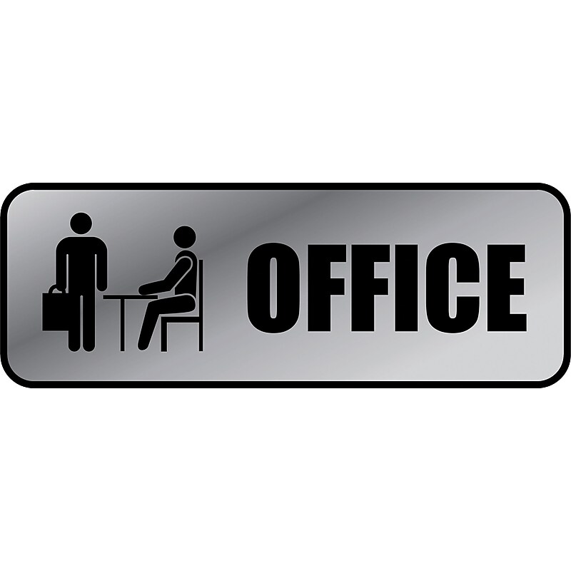 Cosco OFFICE Sign, 9" x 3", Black, 3/Set (098209PK3) image 1