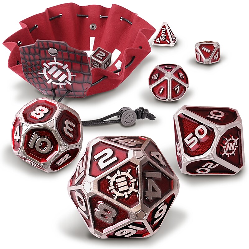 ENHANCE DnD Solid Metal Dice Set, Red (ENTTDM7520RDWS) image 1