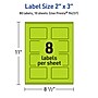 Avery Laser/Inkjet Multipurpose Rectangle Labels, 2" x 3", Bright Green, 80/Pack (94237)~#|#~4356F616-8B76-46BC-B2BC0B5F5ACE6D76_sc7