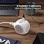360 Electrical PowerBall 24W 3-Outlet 4-USB-A Port Braided Charging Hub, 6', Luna Gray (3E0780-WLG6NA)~#|#~43575FA6-67F4-4D91-BA46803FD1FD0C89_sc7