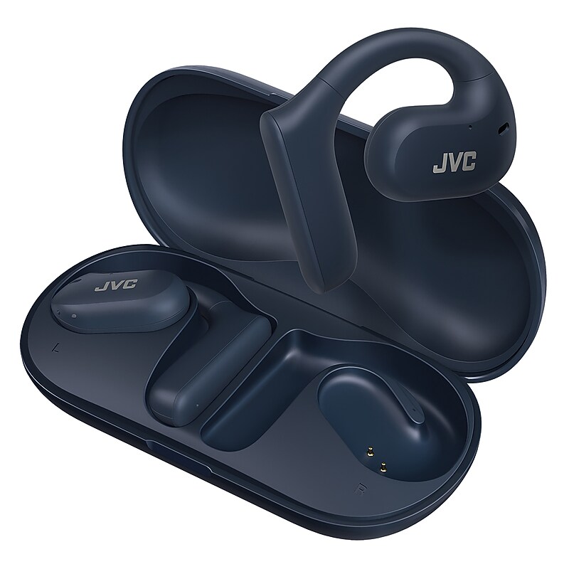 JVC Nearphones Wireless Noise Canceling Over-Ear Earphones, Bluetooth, Navy (JVCHANP35TA) image 1