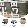 Flash Furniture Gwendolyn Rustic Solid Wood Designer Back Counter Stool, Antique White Wash Frame/Gray Wash Seat (ESG124WH)~#|#~4367B5DE-0176-4793-81B8CC42D1BEC31B_sc7