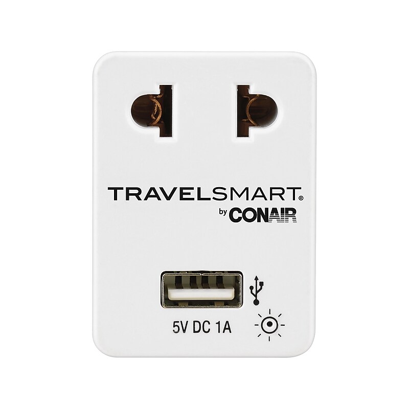 Travel Smart Plastic Travel Power Adapter, White/Blue (NWG15X) image 1