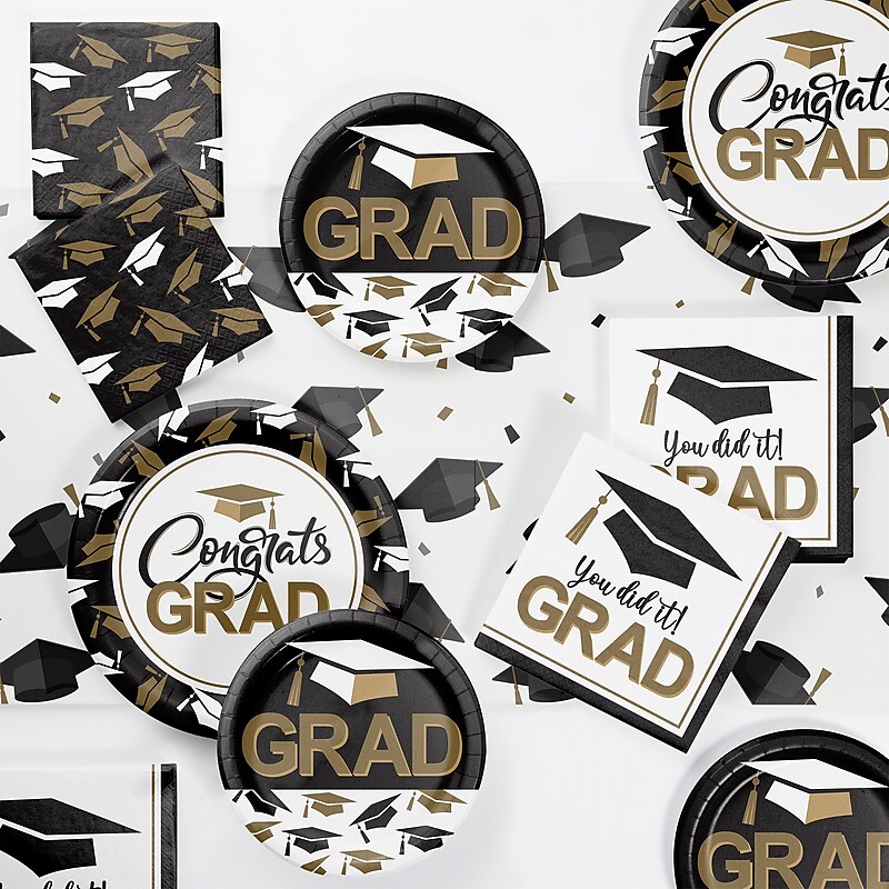 Say Hooray! Graceful Grad Graduation Disposable Tableware Set, 49/Pack (DTC9638E2A) image 1