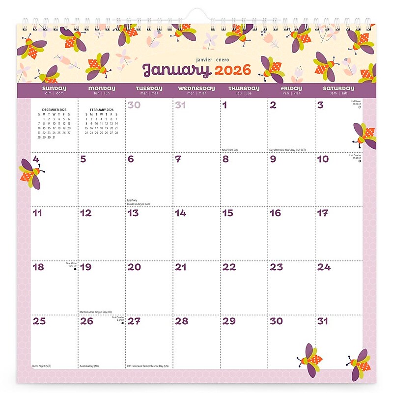 2026 BrownTrout Busy Bees 12" x 12" Monthly Wall Calendar (9798330702688) image 1