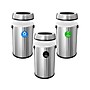 Alpine Industries Stainless Steel Recycling, Trash and Compost Station with Open Lid, 51 Gallon, 3/Pack (ALP470-65L-R-T-CO)~#|#~4379CFC1-C549-466E-BAF54FCCB69C6DE2_sc7