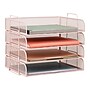 Mind Reader Metal Side Loading Stackable Letter Tray, Pink (DSTACK4-PNK)~#|#~437BCFAF-0299-43A1-9992D9EA01FCE38A_sc7