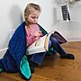 Bouncyband Soft Fleece 7 lb. Weighted Small Sensory Blanket for Kids, 56" x 36", Blue/Green (BBALPWB7BU)~#|#~437E2965-4C6E-47A3-88659457FCC6C7BC_sc7