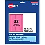 Avery Laser/Inkjet Rectangle Multipurpose Labels, 5/8" x 3", Bright Pink, 1280/Pack (94214)~#|#~4386185A-D489-4936-8EFA4C0C6381E578_sc7
