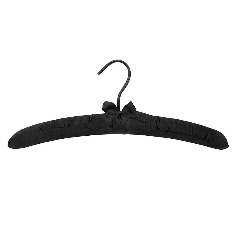 Nahanco 15" Satin Padded Boutique Hanger, Black, 6/Pack (806-25) image 1