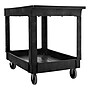 Rubbermaid 2-Shelf Plastic/Poly Mobile Utility Cart with Swivel Wheels, Black (FG9T6700BLA)~#|#~4388234E-C657-49FF-8C549D3094395AE1_sc7