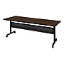 Regency Kobe Flip Top 72"W x 30"D Rectangular Training Room Table, Laminate, With Wheels, Neo Walnut (MKFTM7230NW)~#|#~43885698-F9D5-4A08-8A15DA790C678369_sc7