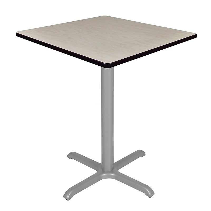 Regency Cain Square Laminate Café High X Base Table, 36"D x 36"W, Maple/Grey (TCB3636PLGY) image 1