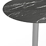 Flash Furniture TopGuard 31.25" Round Wood Restaurant Dining Table with X-Base, Black Faux Marble/Silver Base (STRD31BMAT2222S)~#|#~438FBF0C-B35B-48BC-821AF52ADA7E16AC_sc7