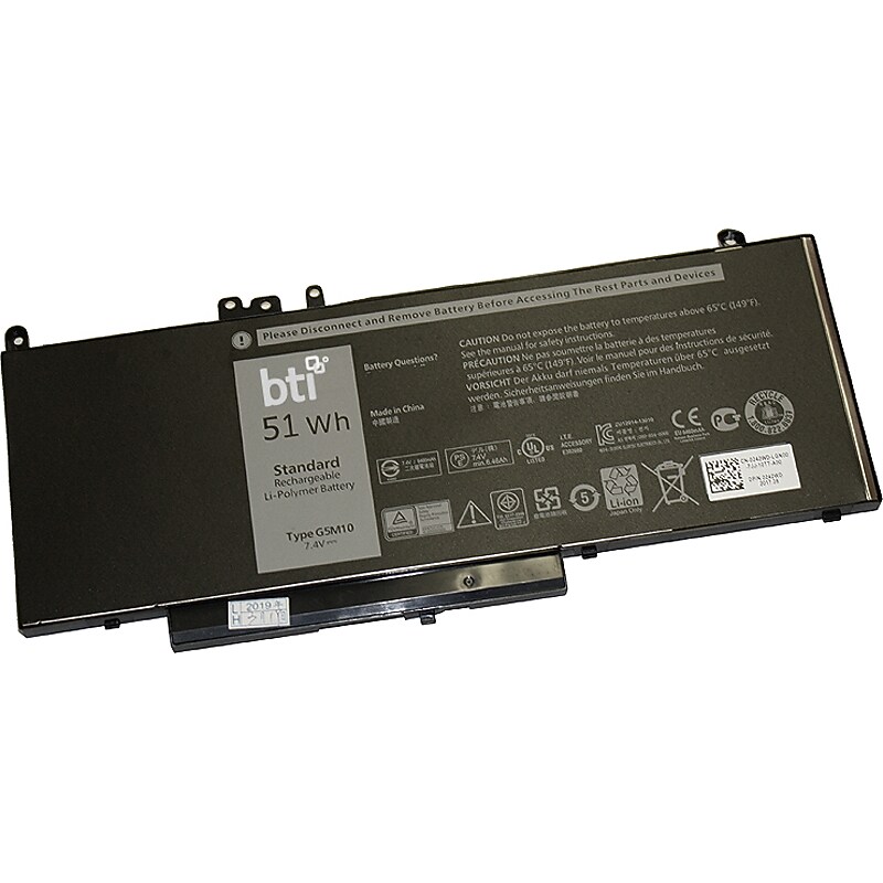 Battery Technology Li-Poly Replacement Battery for Dell Latitude E5450/E5550, 6890mAh (G5M10-BTI) image 1