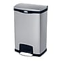 Rubbermaid Slim Jim Stainless Steel Front Step-On Trash Can with Single Rigid Plastic Liner, 13 Gallons (1901992)~#|#~4398F52F-55A5-4B52-AB716AC35FAE12A1_sc7