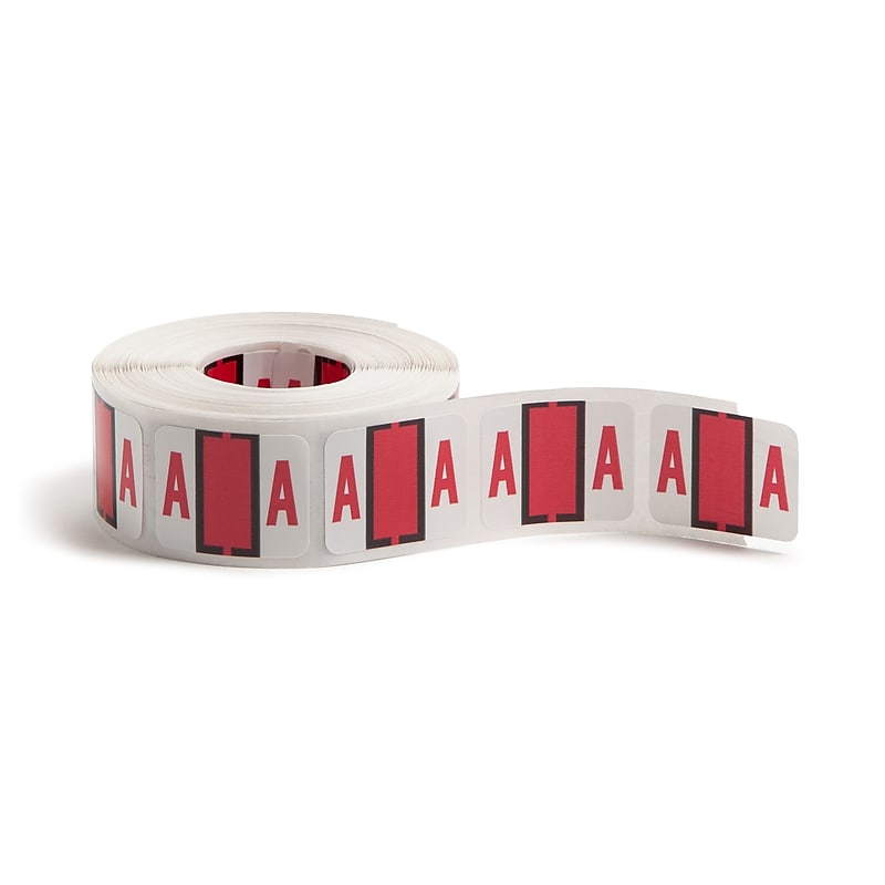 Smead BCCR Color Coded Alphabetic Labels, 1" x 1.25", Red, 500/Roll (67071) image 1