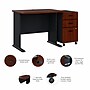 Bush Business Furniture Cubix 36W Desk with Mobile File Cabinet, Hansen Cherry/Galaxy (SRA024HCSU)~#|#~43AA2105-5BA9-4658-B0C56AF17A46E57B_sc7