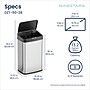 Nine Stars Stainless Steel Motion Sensor Trash Cans, Silver, 2/Pack (CB50-28/15-5)~#|#~43B519D0-7CBC-407F-B8E1325DF5F95EE2_sc7