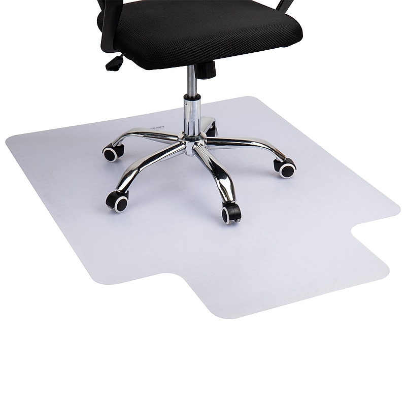 Mind Reader Carpet Chair Mat with Lip, 36" x 48'', Low-Pile, Clear (OFFCMAT-CLR) image 1