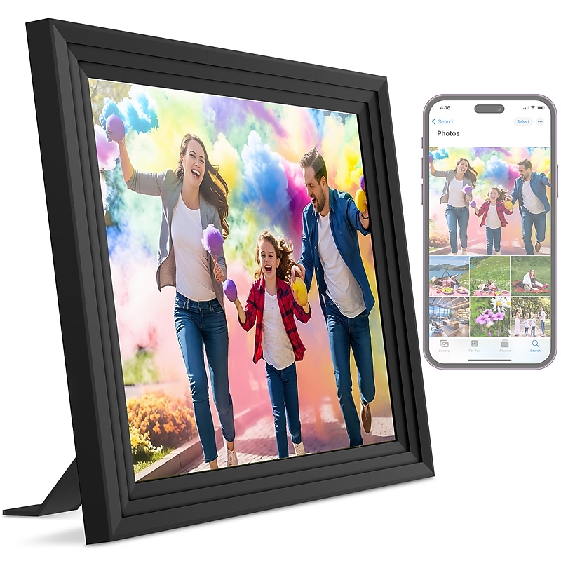 iFab 70P 10.1" Wi-Fi Digital Picture Frame with IPS Touchscreen, Black (IPF70PBK) image 1
