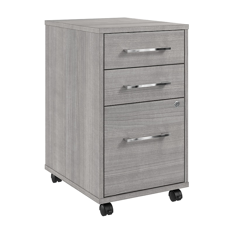 Bush Business Furniture Hustle 3-Drawer Mobile File Cabinet, Letter/Legal Size, Lockable, Platinum Gray (HUF116PGSU) image 1