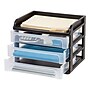 Iris Medium 3-Drawer Desktop Storage, Plastic, Black/Clear (150181)~#|#~43EA3730-8BC0-4678-9A3704500E2734AA_sc7