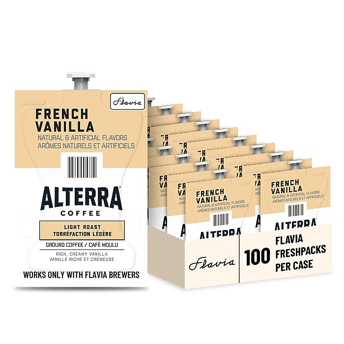 Alterra French Vanilla Coffee Flavia Freshpacks, Light Roast, 100