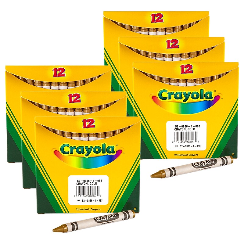 Crayola Bulk Crayons, Gold, 12/Pack, 6 Packs/Bundle (BIN520836083-6) image 1