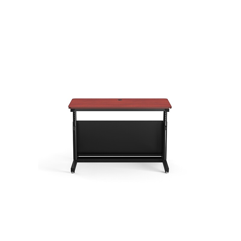 VersaDesk Deluxe 48"W Manual Adjustable Standing Computer Table, Cherry/Black (CTL4824-BC) image 1