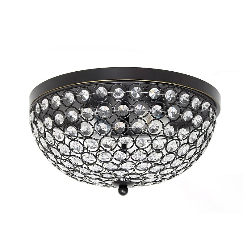 Lalia Home Crystal Glam 2 Light Ceiling LED Flush Mount, Restoration Bronze (LHM-2000-RZ) image 1