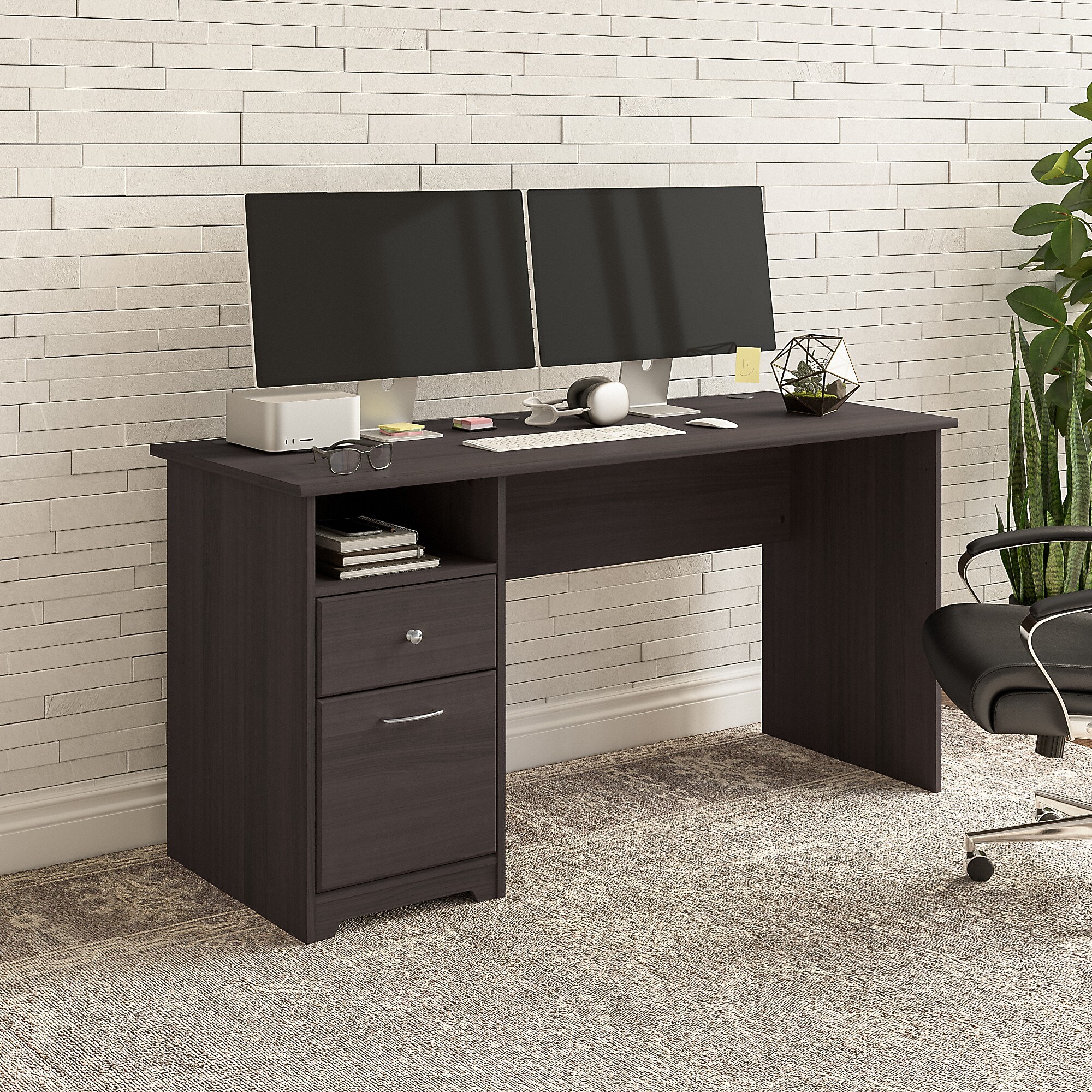 Bush Furniture Cabot 60″W Computer Desk with Drawers, Heather Gray (WC31760) Sansujyuku sansujyuku.com
