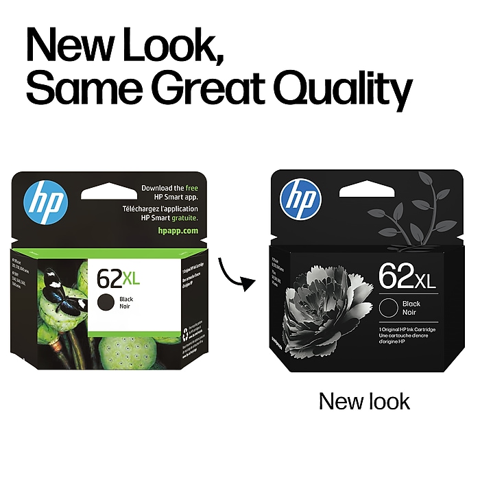 HP 62XL Black High Yield Ink Cartridge, Prints Up to 600 Pages