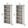 Bush Furniture Yorktown 67"H 5-Shelf Bookcase with Adjustable Shelves, Linen White Oak Laminated Wood, 2/Set (YRK012LW)~#|#~43F9BF93-8F04-47A9-93B7293C6BE345A9_sc7