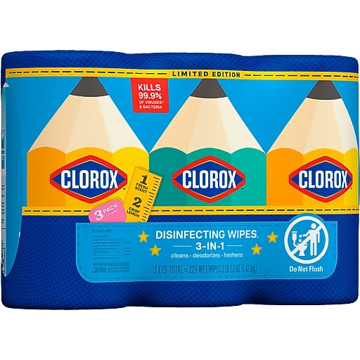 Clorox Disinfecting Wipes, Fresh/Crisp Lemon Scent, 75 Wipes