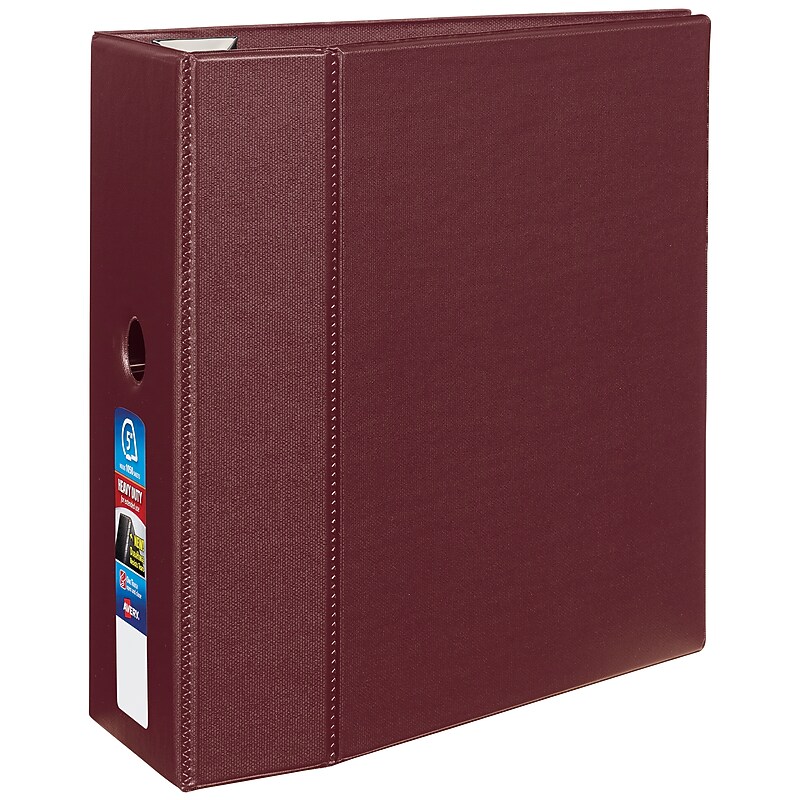 Avery Heavy Duty 5" 3-Ring Non-View Binders, D-Ring, Maroon (79-366) image 1