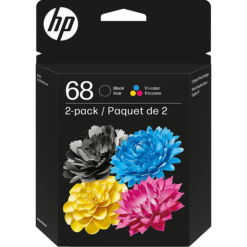HP 68 Black/Tri-color Standard Yield Ink Cartridges, 2/Pack (6L6S2TN) image 1