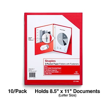 Staples 10% Recycled Smooth 2-Pocket Paper Presentation Folder