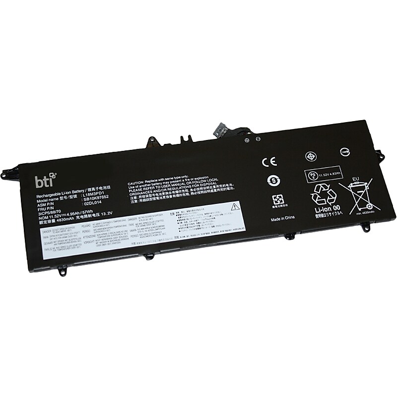 Battery Technology Li-Ion Replacement Battery for Lenovo Thinkpad, 4950mAh (L18L3PD1-BTI) image 1