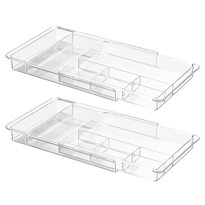 iDESIGN 7-Compartment Expandable Plastic Drawer Organizer